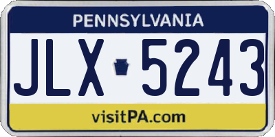 PA license plate JLX5243