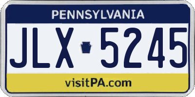 PA license plate JLX5245
