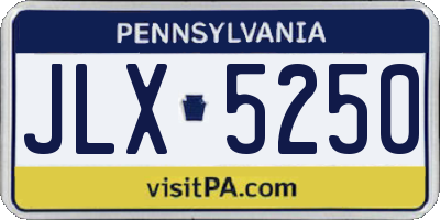 PA license plate JLX5250