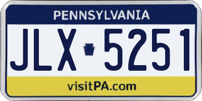 PA license plate JLX5251