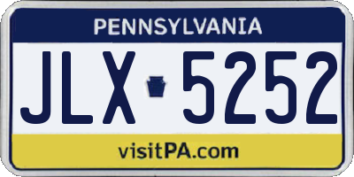 PA license plate JLX5252