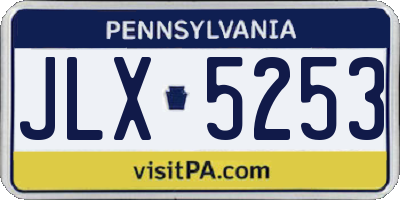PA license plate JLX5253