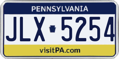 PA license plate JLX5254