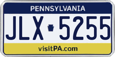 PA license plate JLX5255