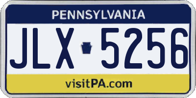 PA license plate JLX5256
