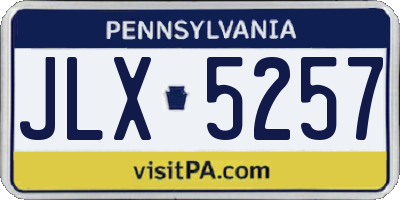 PA license plate JLX5257