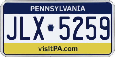 PA license plate JLX5259