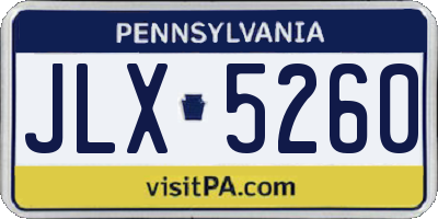 PA license plate JLX5260