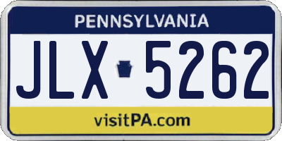PA license plate JLX5262