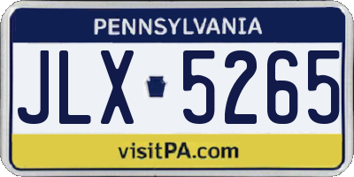 PA license plate JLX5265