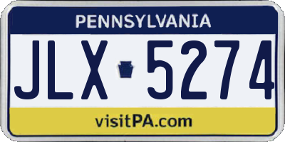 PA license plate JLX5274