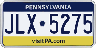 PA license plate JLX5275