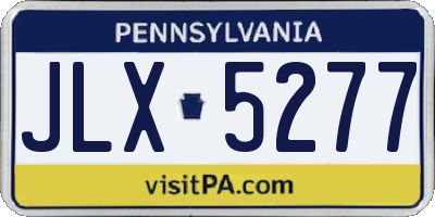 PA license plate JLX5277