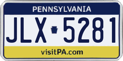 PA license plate JLX5281