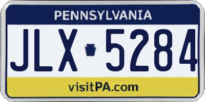 PA license plate JLX5284