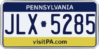 PA license plate JLX5285