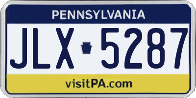 PA license plate JLX5287