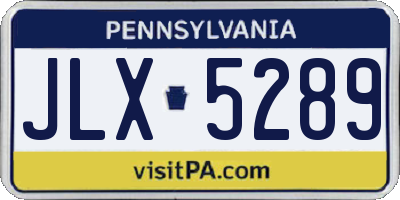 PA license plate JLX5289