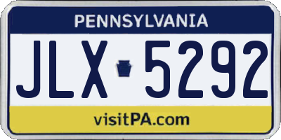PA license plate JLX5292
