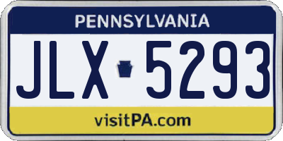 PA license plate JLX5293