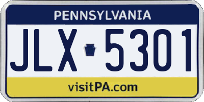PA license plate JLX5301