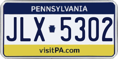 PA license plate JLX5302