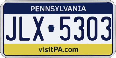 PA license plate JLX5303