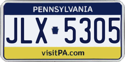 PA license plate JLX5305