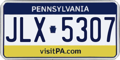 PA license plate JLX5307