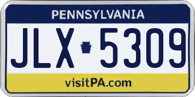 PA license plate JLX5309