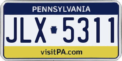 PA license plate JLX5311