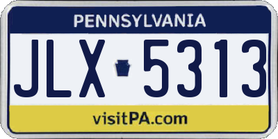 PA license plate JLX5313