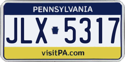 PA license plate JLX5317
