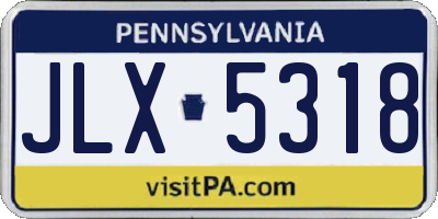 PA license plate JLX5318