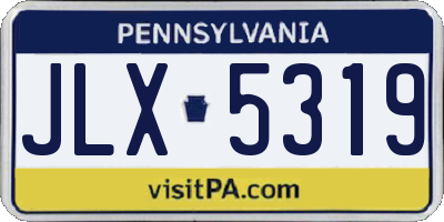 PA license plate JLX5319