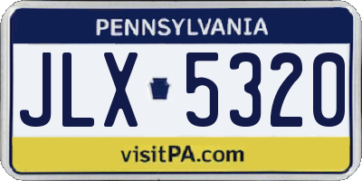 PA license plate JLX5320