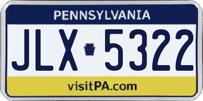 PA license plate JLX5322