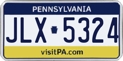 PA license plate JLX5324