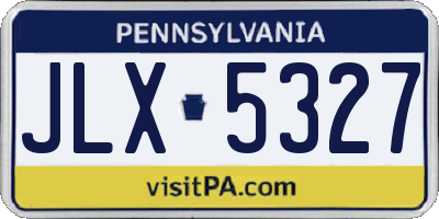 PA license plate JLX5327