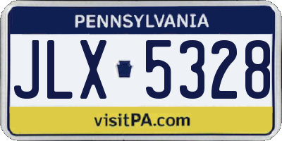 PA license plate JLX5328