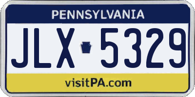 PA license plate JLX5329