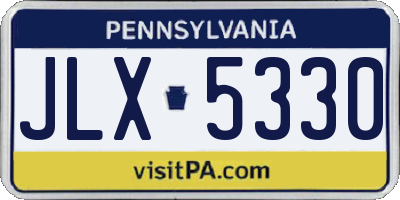 PA license plate JLX5330