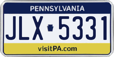 PA license plate JLX5331