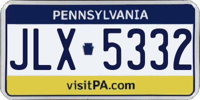 PA license plate JLX5332