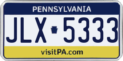 PA license plate JLX5333