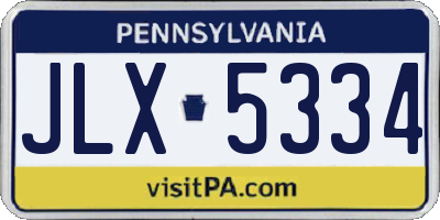 PA license plate JLX5334