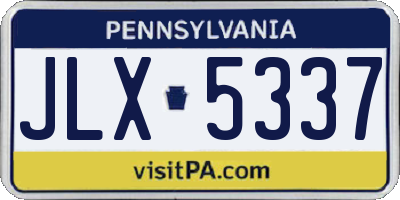PA license plate JLX5337