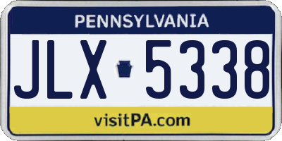 PA license plate JLX5338