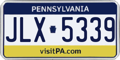 PA license plate JLX5339