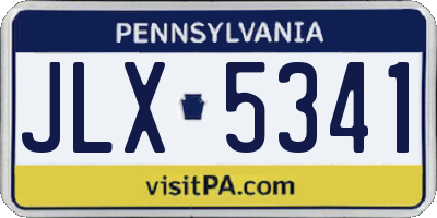 PA license plate JLX5341